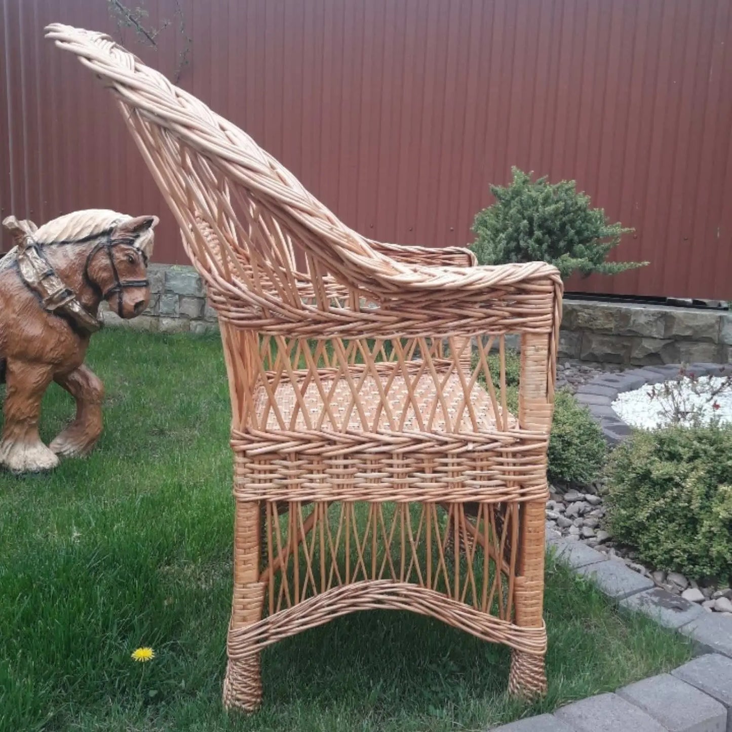 Wicker outdoor chair Hedgehog Decor
