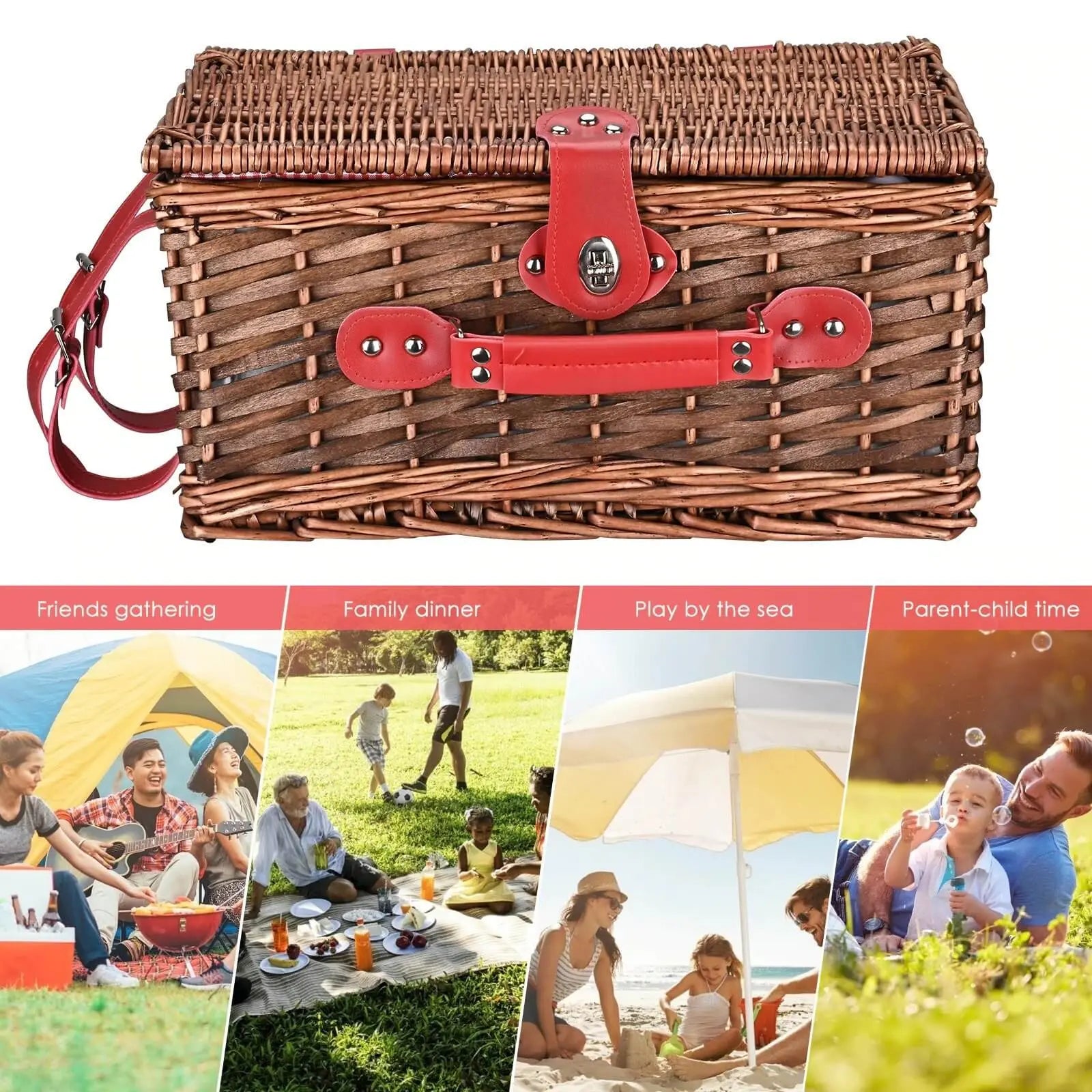 Waterproof picnic blanket included in the Hedgehog Decor picnic set, spread out on grass